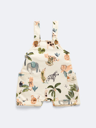 Eebabee Cotton Dungaree Set with Jungle Safari Print