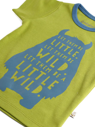 Half sleeve green graphic t-shirt for baby