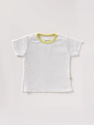 Half sleeve yellow, white summer outfit for baby - Kidulan