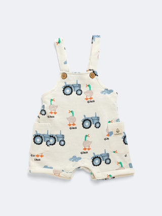 Eebabee Cotton Dungaree Set with Tractor & Duck Print