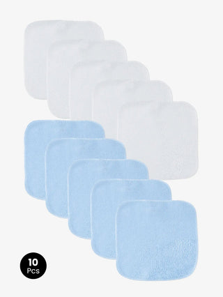 Blue & white washcloth combo for baby boys & girls - Kidulan