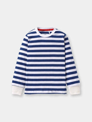 Full sleeve blue & white cuff t-shirt for baby - Kidulan