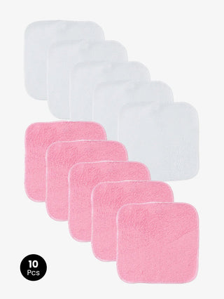 White & pink washcloth combo for baby boys & girls - Kidulan