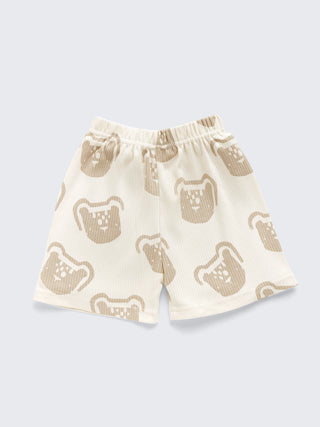 Eebabee Bear Print Baby T-Shirt and Shorts Set