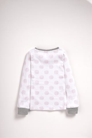 Full sleeve white & pink dots pajama set for baby - Kidulan