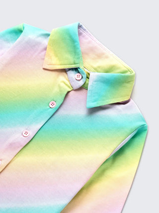 Girls Rainbow Pastel Comfy Co - ord Set - Kidulan