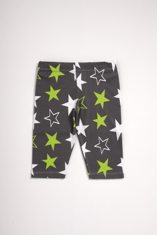 Full sleeve green & white star pattern in grey pajama set for baby - Kidulan