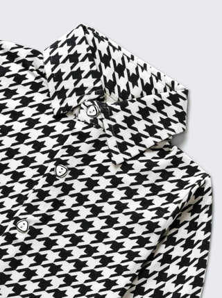 Girls Monochrome Houndstooth Comfy Co - ord Set - Kidulan