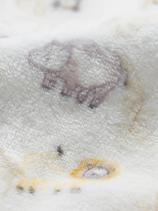 Full sleeve cute animal pattern in white winter wear sleepsuit for baby boys & girls