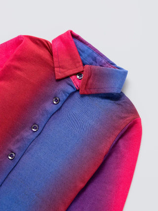 Girls Dual - Tone Pink & Blue Comfy Co - Ord Set - Kidulan