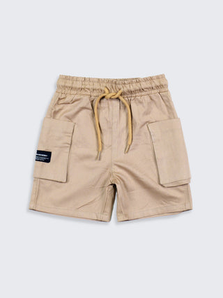 Boys Beige Cargo Pocket Shorts