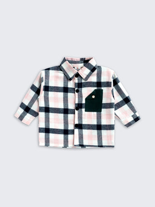 Boys Pink & Black Check Shirt