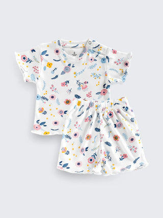 Floral Breeze Baby Girl Co - Ord Set (Tee + Shorts) - Kidulan