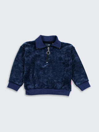 Luxe Velour Zip-Up Sweatshirt for Kids