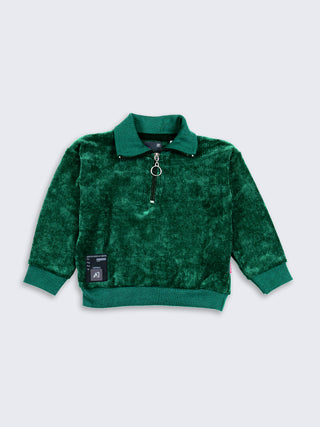 Boys Collar Zip-Up Sweatshirt