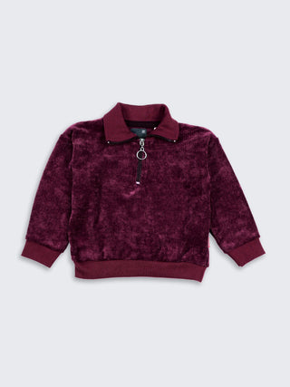 Luxe Velour Zip-Up Sweatshirt for Kids