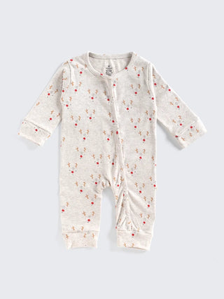 Cozy Reindeer Baby Full Sleeve Sleepsuit - Kidulan
