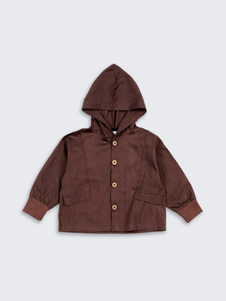 Boys Hooded Button Shirt – Classic Style