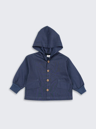 Boys Hooded Button Shirt – Classic Style