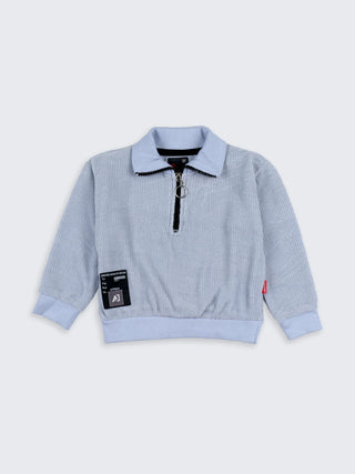 Boys Collar Zip-Up Sweatshirt