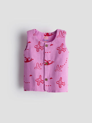 Pink Sky Adventure Organic Cotton Baby Unisex Jabla - Kidulan