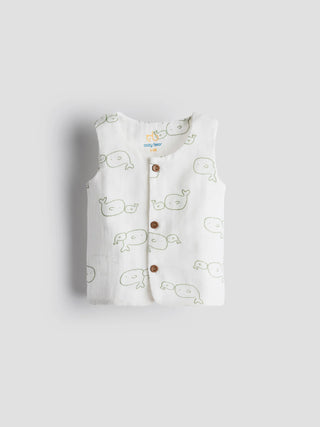 Unisex Organic Cotton Muslin Jabla Sleeveless - Kidulan