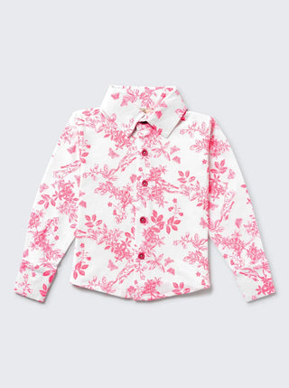 Girls Pink Floral Print Comfy Co - ord Set - Kidulan