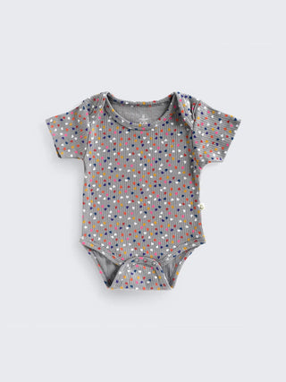 Colorful Hearts on Grey - Unisex Half sleeve Bodysuit - Kidulan