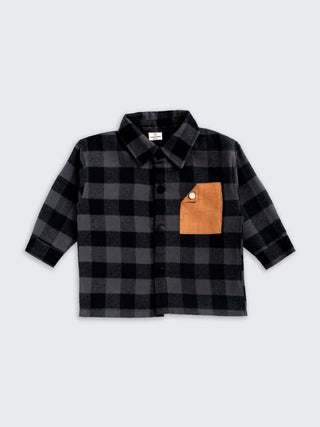 Boys Black Check Shirt