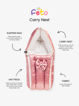 Newborn welcoming luxury carry nest-Feto-color-Dusty Pink