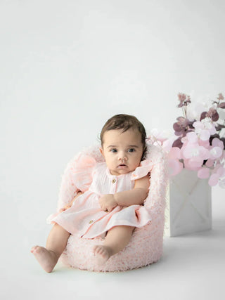 Organic Flutter Frock for Baby Girls – Soft Pink - Kidulan