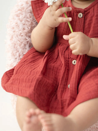 Organic Cotton Berry Bliss Ruffle Top for Baby Girls - Kidulan