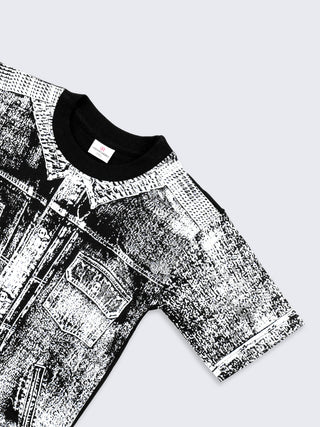 All-Over Denim Print T-Shirt