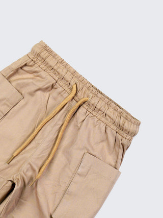 Boys Beige Cargo Pocket Shorts