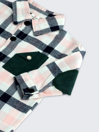 Boys Pink & Black Check Shirt