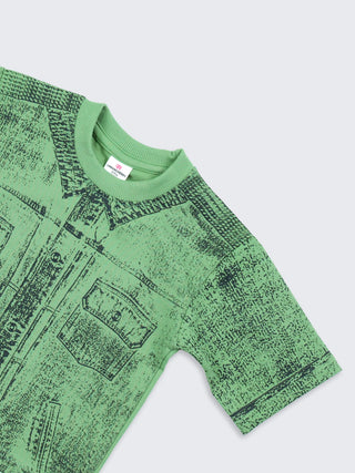 All-Over Denim Print T-Shirt