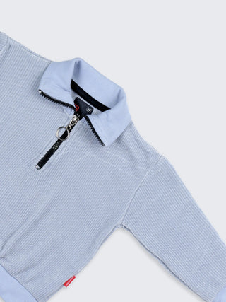 Boys Collar Zip-Up Sweatshirt
