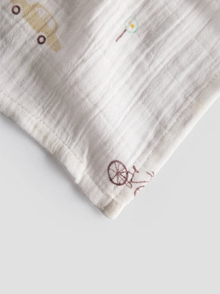 Organic Cotton Muslin Swaddle – Traffic Town Print - Kidulan