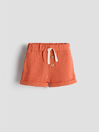 Organic Cotton Muslin Unisex Co - ord Set – Rust Orange Edition - Kidulan