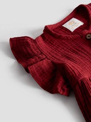 Organic Cotton Berry Bliss Ruffle Top for Baby Girls - Kidulan