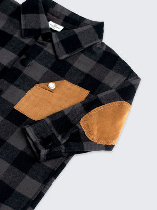 Boys Black Check Shirt