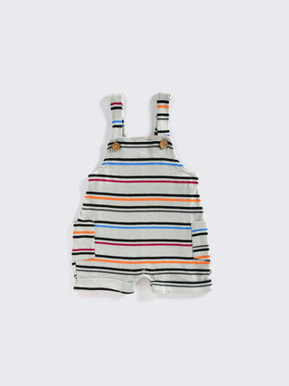 Striped Dungaree Set with White T-Shirt for Babies - Kidulan