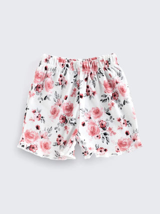 Girls Floral Pink Co - Ord Set with Shorts - Kidulan
