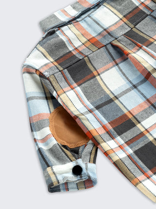 Boys Brown & Blue Check Shirt