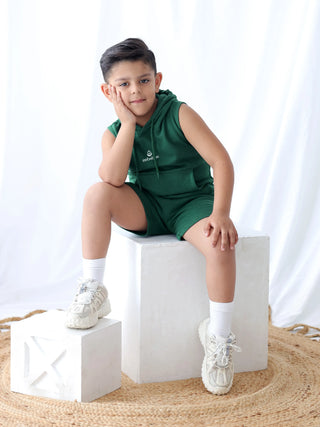 Boys' Green Hooded Combo Set – 4 Pc - Kidulan