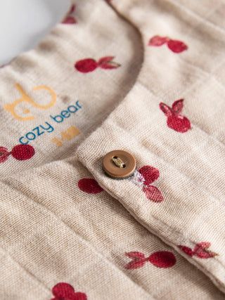 Sleeveless Organic Cotton Jabla with Cherry Blossom Print - Kidulan