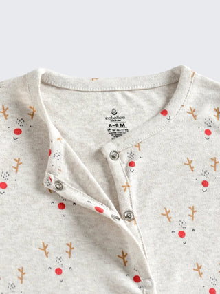 Cozy Reindeer Baby Full Sleeve Sleepsuit - Kidulan