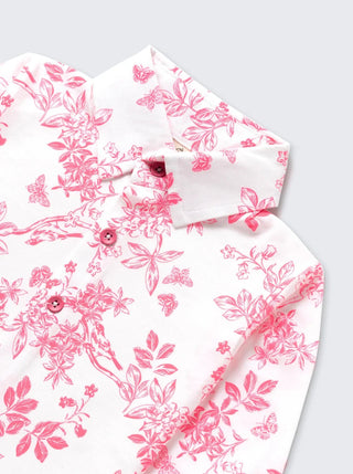 Girls Pink Floral Print Comfy Co - ord Set - Kidulan