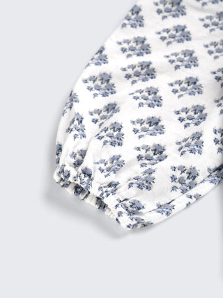 Vintage Floral Frock with Lace Collar & Bow Headband - Kidulan