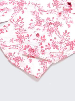 Girls Pink Floral Print Comfy Co - ord Set - Kidulan